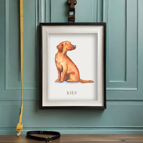 Labrador Fox Red Personalised Dog Print